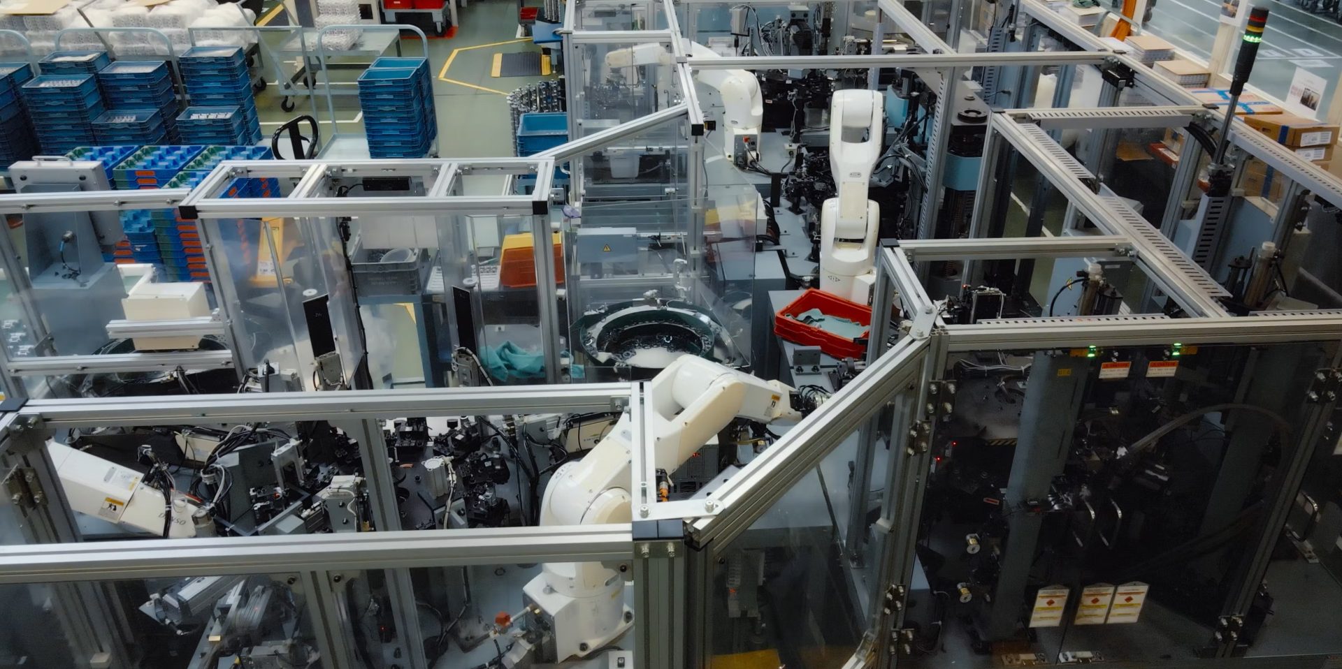 Assembly process overhead view