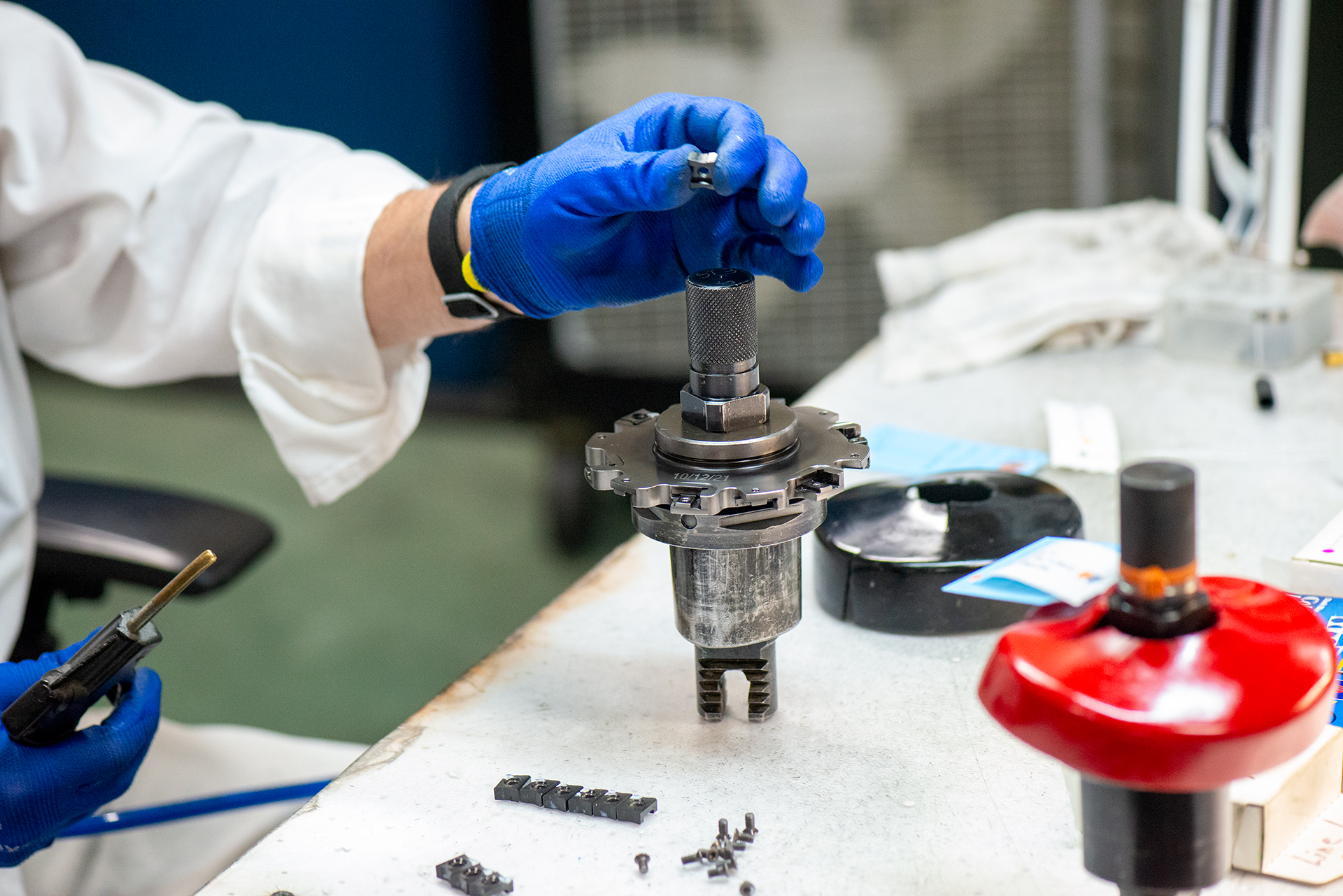 tooling-shop FT Precision employee working in tooling shop